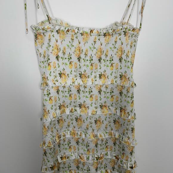 V. Chapman X REVOLVE Drew Mini Dress Smocked Womens Size 2 Floral - Picture 11 of 16